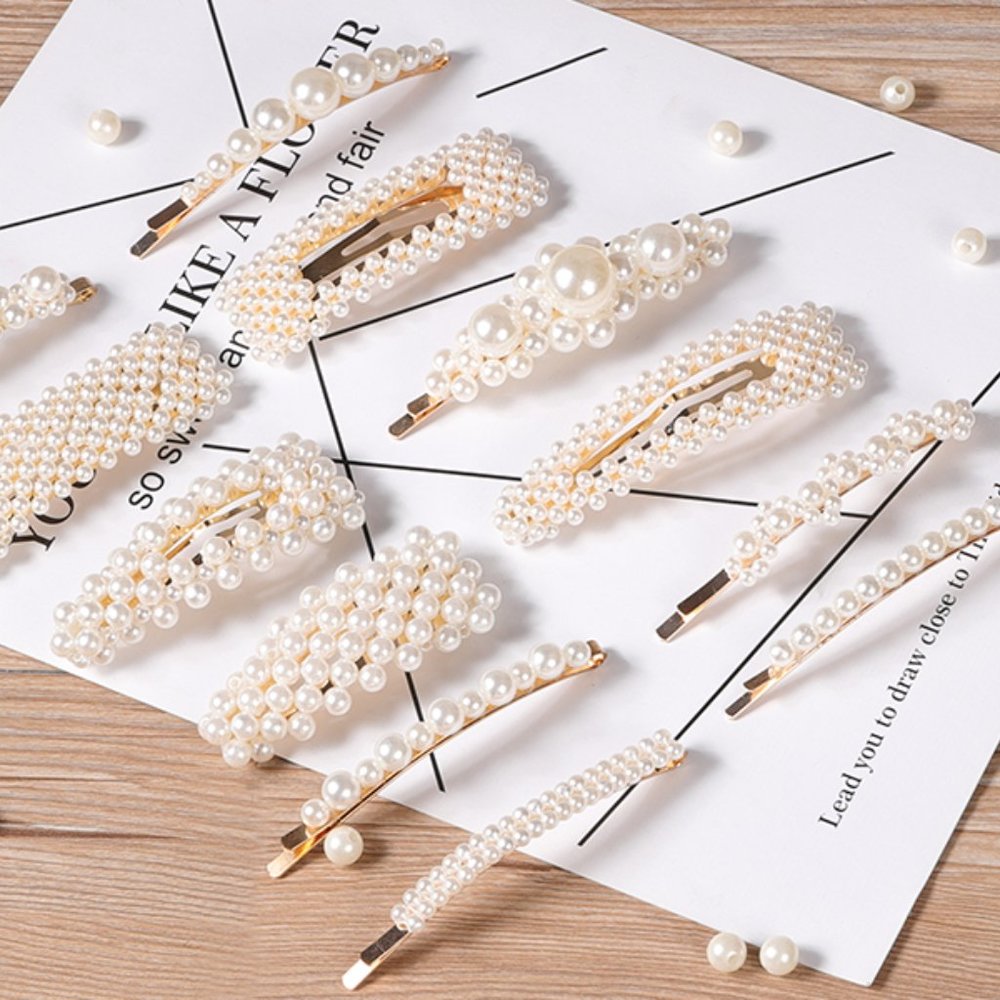 12 Pcs Pearl Hair Clips Large Hair Clips Pins - Picture 5 of 13
